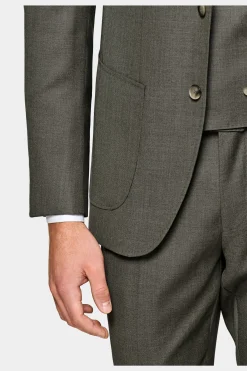 SUITSUPPLY Havana Anzug Dreiteiler Mittelgrün-Männlich Business Anzüge