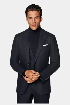 SUITSUPPLY Havana Anzug Dreiteiler Navy-Männlich Casual Anzüge
