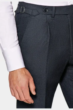 SUITSUPPLY Havana Anzug Dreiteiler Navy Hahnentrittmuster-Männlich Casual Anzüge