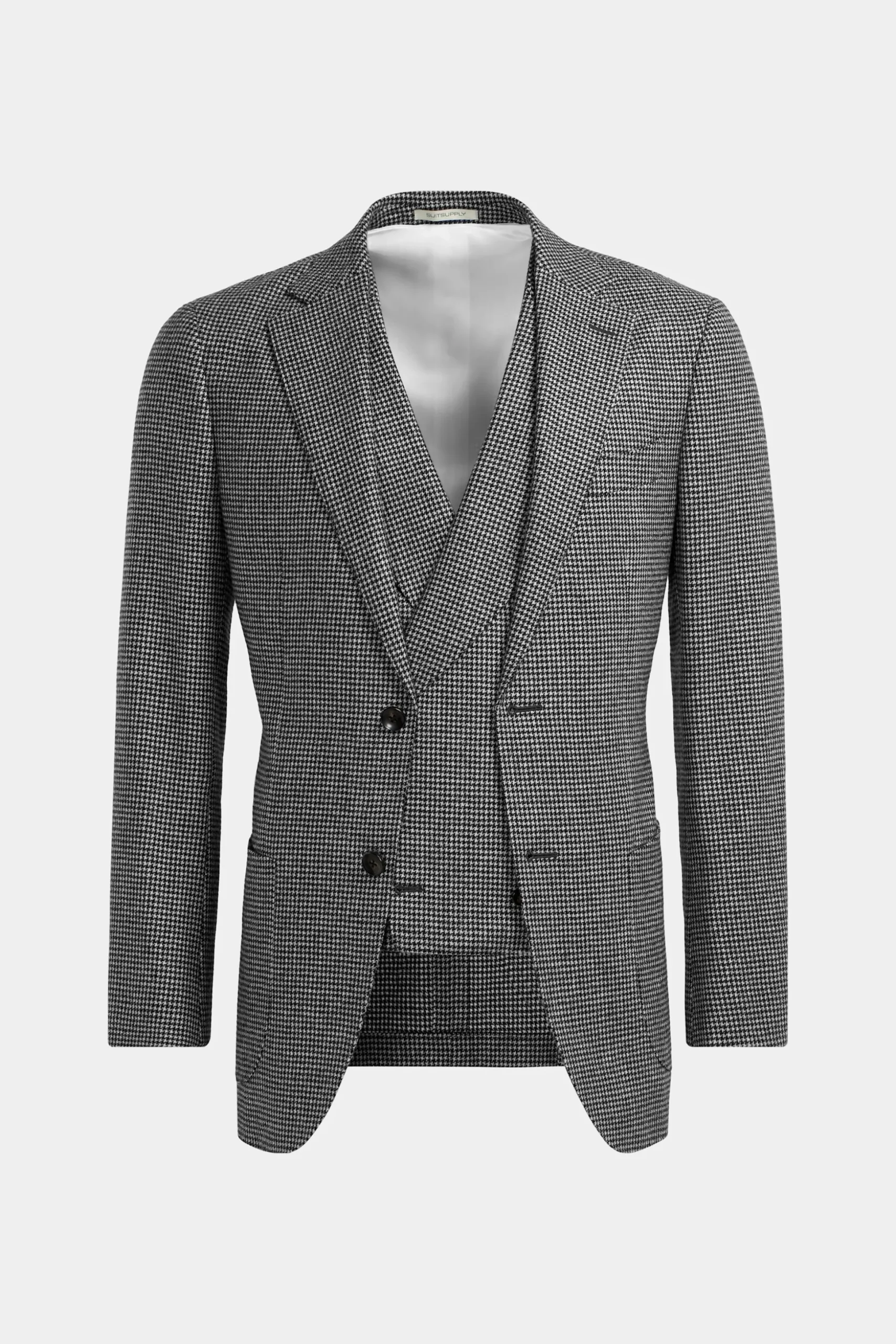 SUITSUPPLY Havana Anzug Dreiteiler Schwarz Hahnentrittmuster-Männlich Casual Anzüge