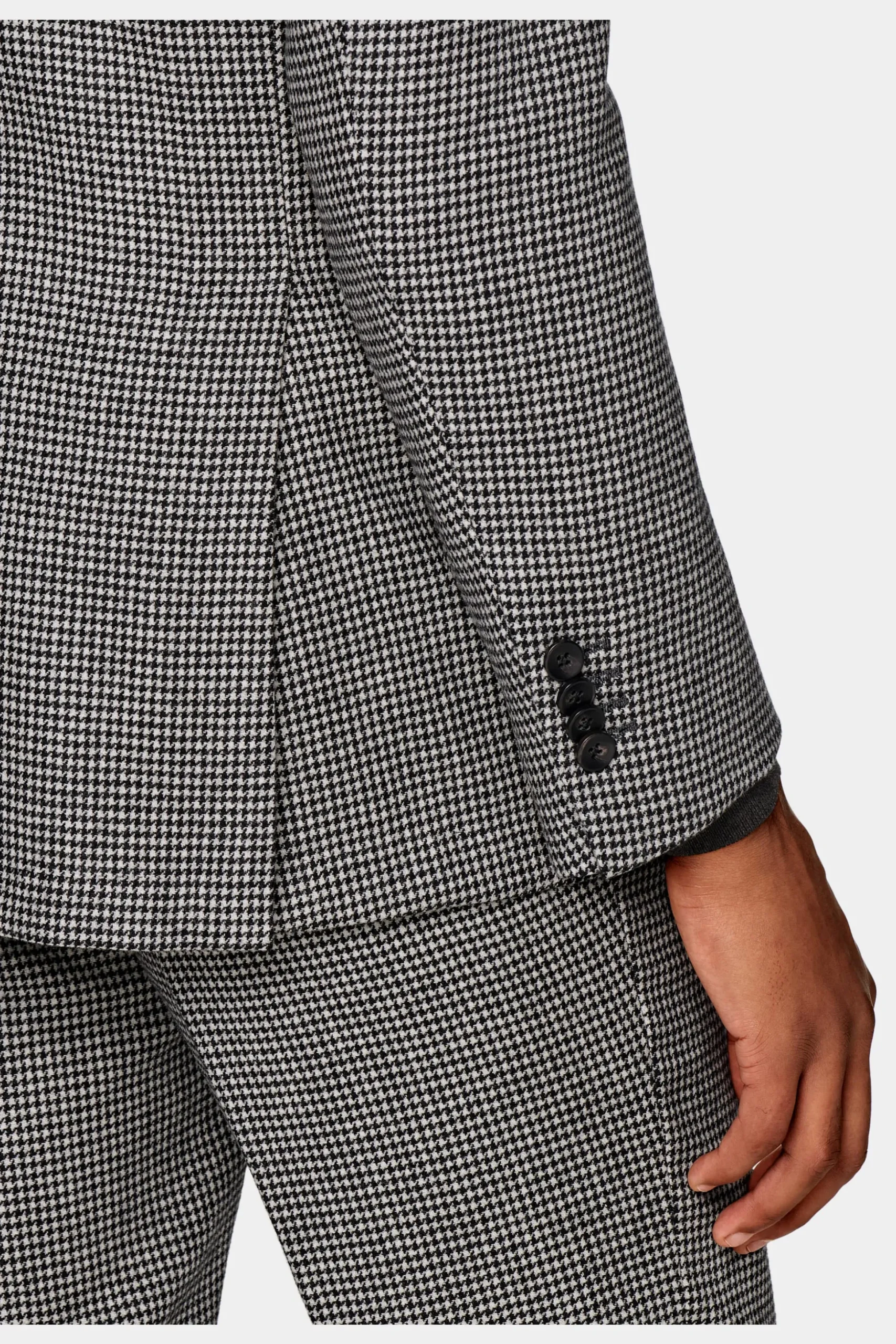 SUITSUPPLY Havana Anzug Dreiteiler Schwarz Hahnentrittmuster-Männlich Casual Anzüge