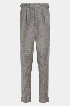 SUITSUPPLY Havana Anzug Dreiteiler Taupe Hahnentrittmuster-Männlich Casual Anzüge
