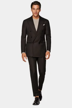 SUITSUPPLY Havana Anzug Dunkelbraun-Männlich Casual Anzüge