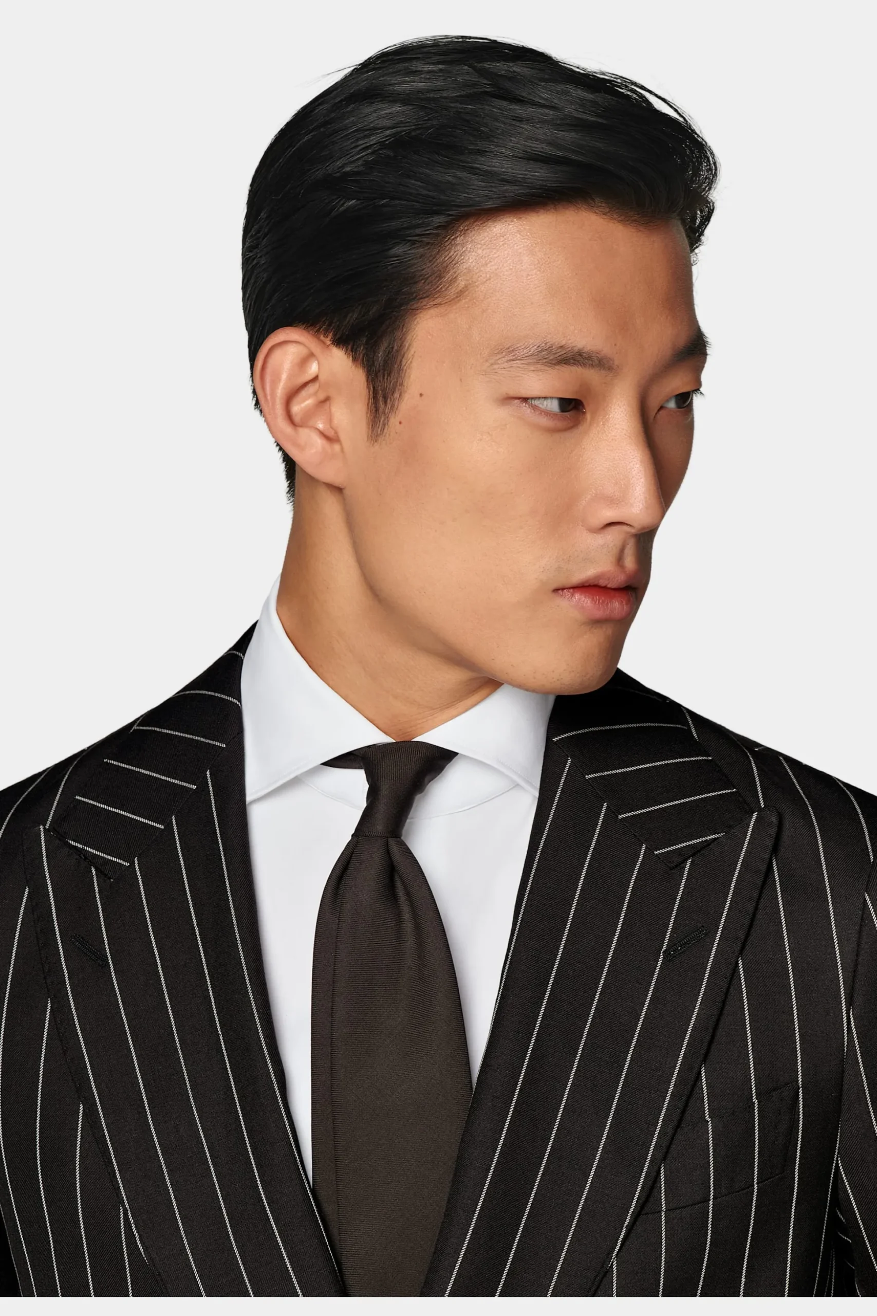 SUITSUPPLY Havana Anzug Dunkelbraun Gestreift-Männlich Casual Anzüge
