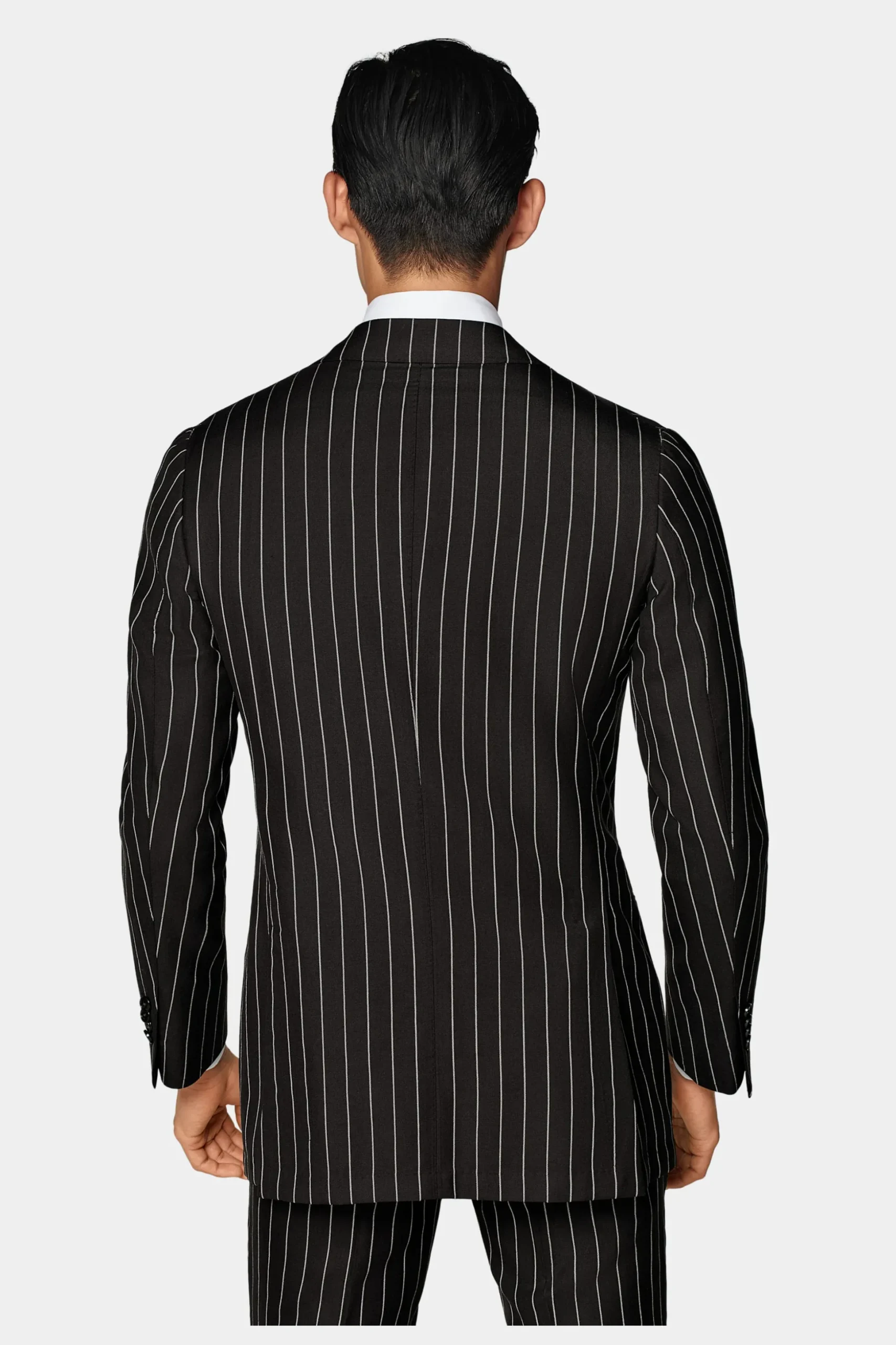 SUITSUPPLY Havana Anzug Dunkelbraun Gestreift-Männlich Casual Anzüge