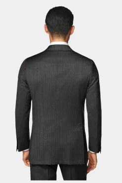 SUITSUPPLY Havana Anzug Dunkelgrau Gestreift-Männlich Business Anzüge