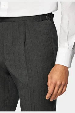 SUITSUPPLY Havana Anzug Dunkelgrau Gestreift-Männlich Business Anzüge