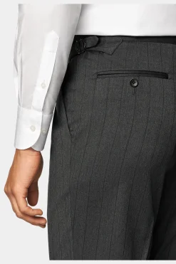 SUITSUPPLY Havana Anzug Dunkelgrau Gestreift-Männlich Business Anzüge