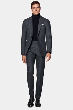 SUITSUPPLY Havana Anzug Dunkelgrau Mit Karo-Männlich Casual Anzüge