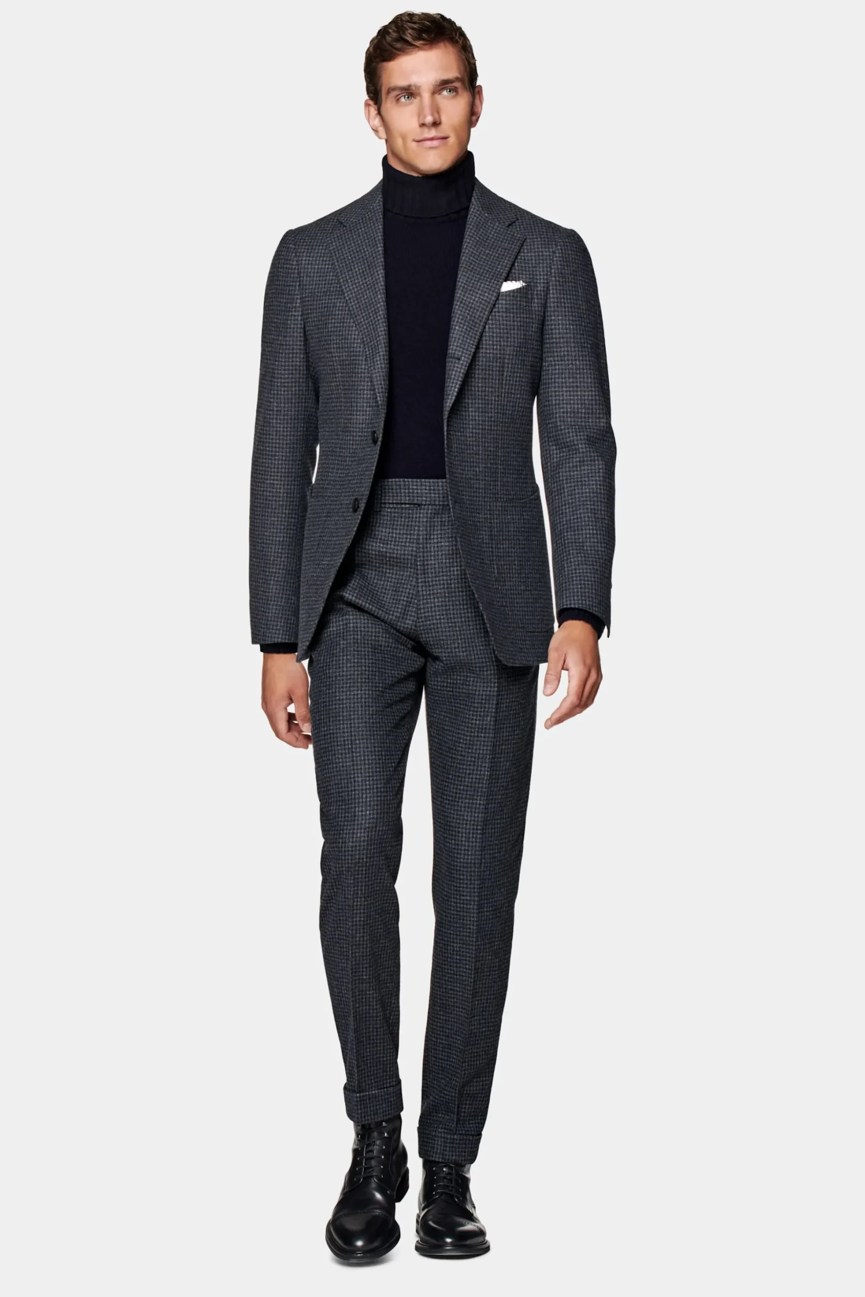 SUITSUPPLY Havana Anzug Dunkelgrau Mit Karo-Männlich Casual Anzüge
