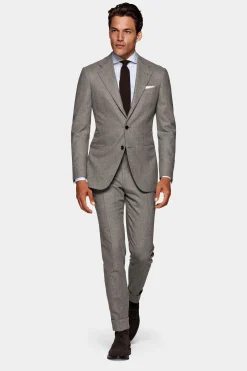 SUITSUPPLY Havana Anzug Hellbraun-Männlich Casual Anzüge
