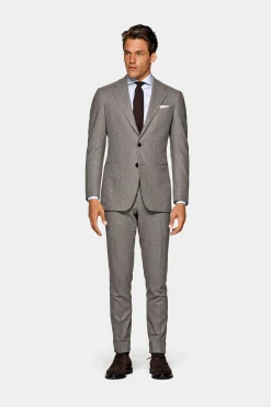 SUITSUPPLY Havana Anzug Hellbraun-Männlich Casual Anzüge
