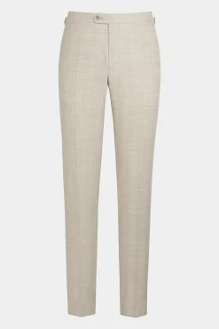 SUITSUPPLY Havana Anzug Hellbraun Gestreift-Männlich Casual Anzüge