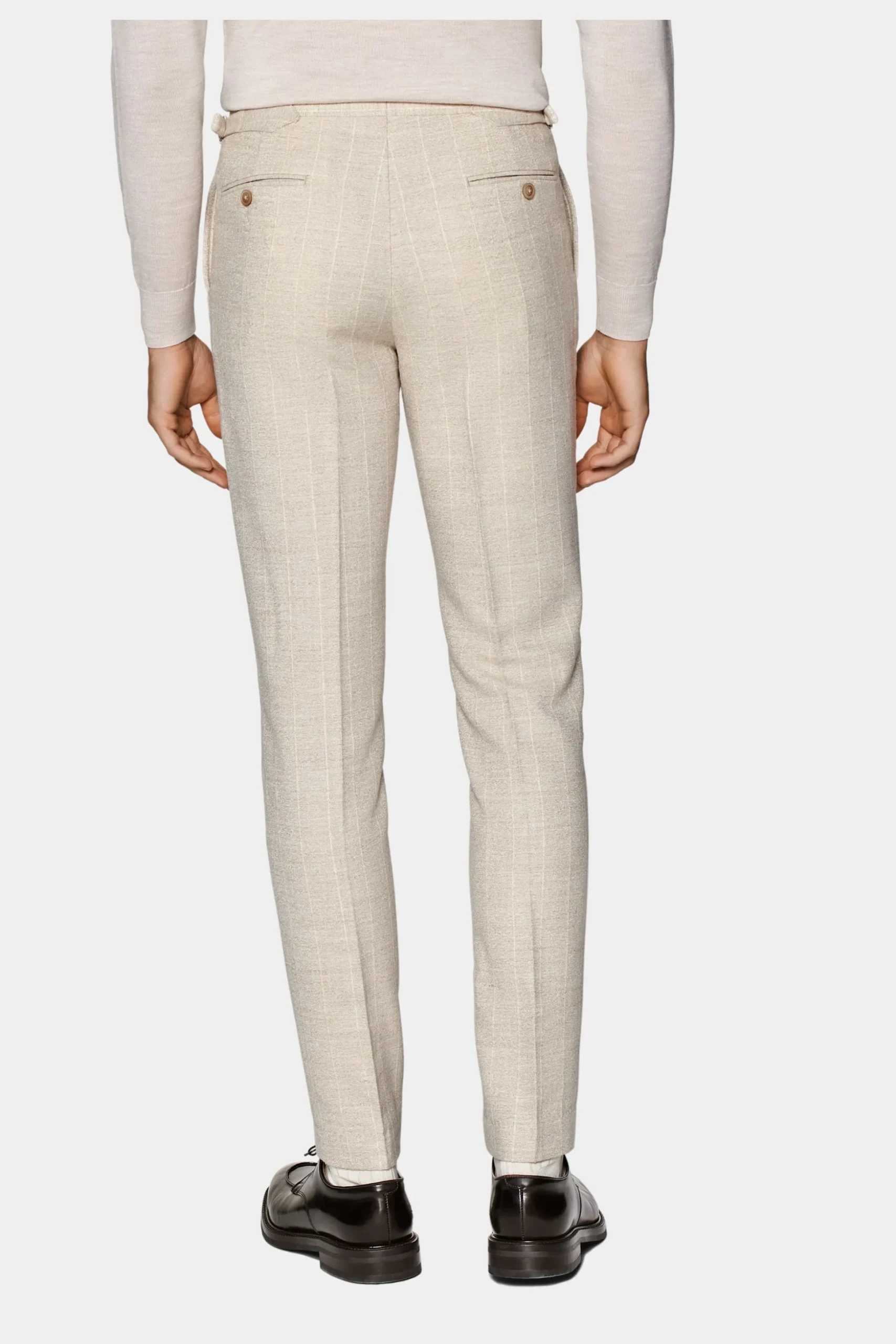SUITSUPPLY Havana Anzug Hellbraun Gestreift-Männlich Casual Anzüge