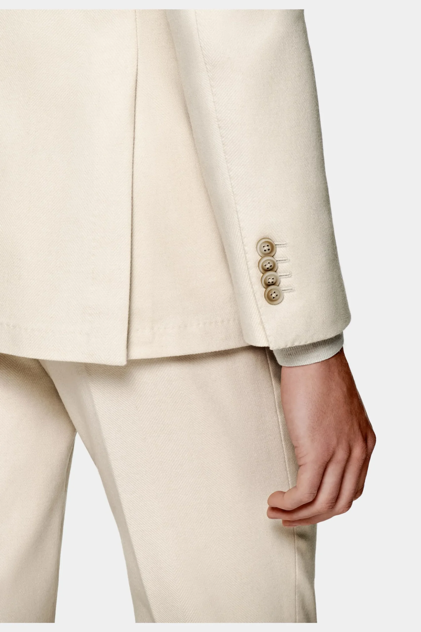 SUITSUPPLY Havana Anzug Hellbraun Mit Fischgrätmuster-Männlich Casual Anzüge