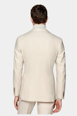 SUITSUPPLY Havana Anzug Hellbraun Mit Fischgrätmuster-Männlich Casual Anzüge