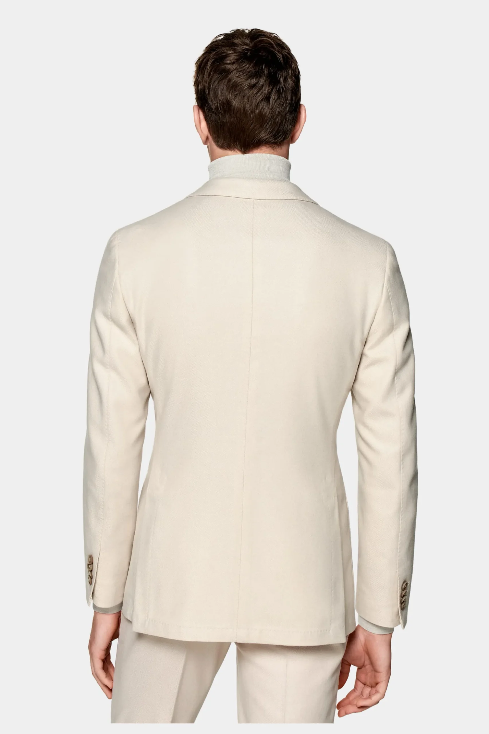 SUITSUPPLY Havana Anzug Hellbraun Mit Fischgrätmuster-Männlich Casual Anzüge