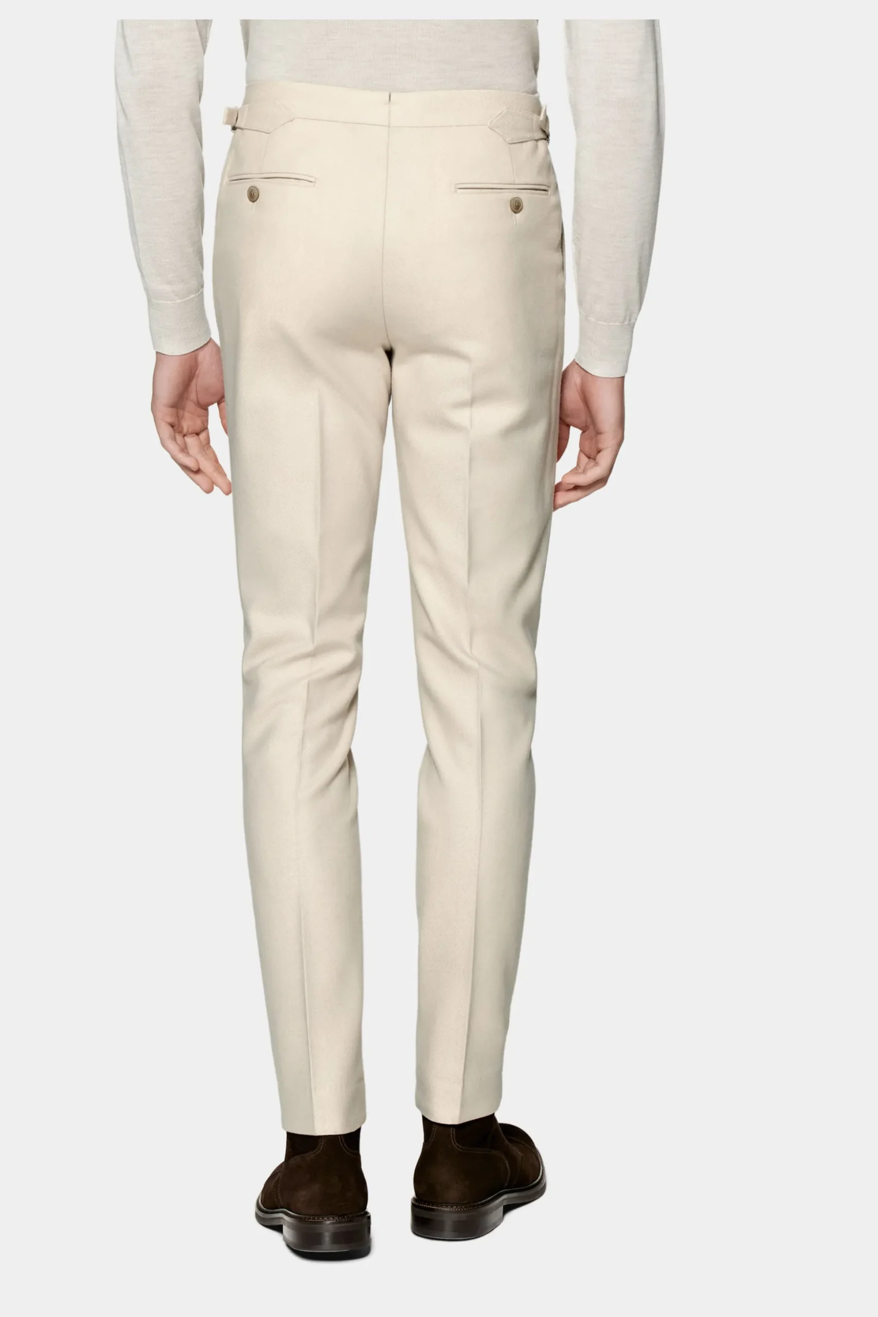 SUITSUPPLY Havana Anzug Hellbraun Mit Fischgrätmuster-Männlich Casual Anzüge