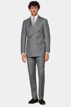 SUITSUPPLY Havana Anzug Hellgrau-Männlich Business Anzüge