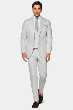 SUITSUPPLY Havana Anzug Hellgrau-Männlich Casual Anzüge