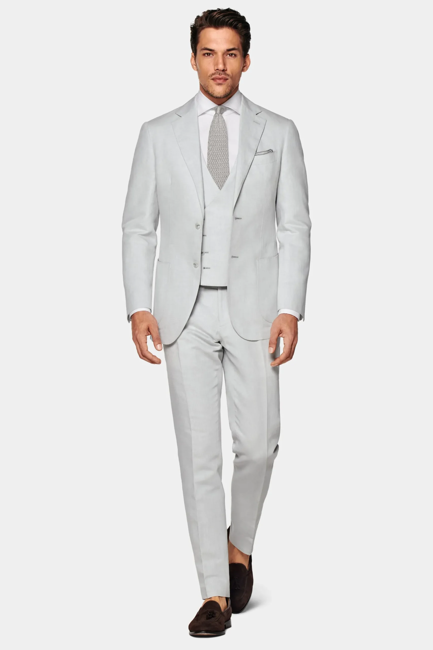 SUITSUPPLY Havana Anzug Hellgrau-Männlich Casual Anzüge