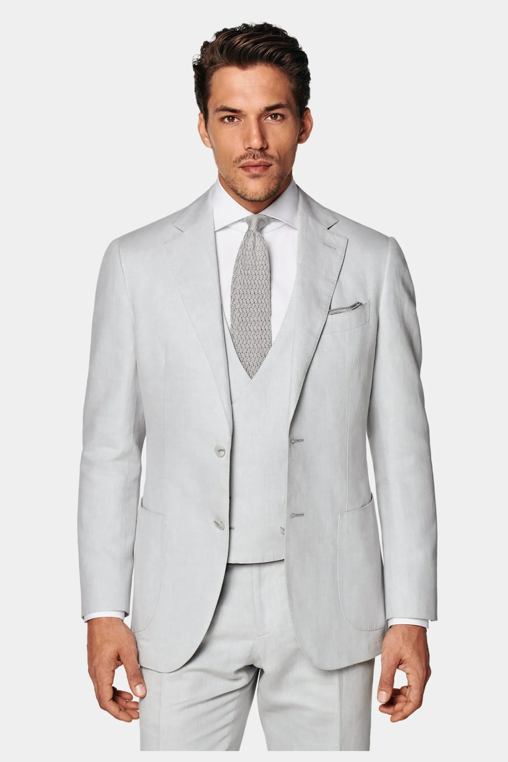 SUITSUPPLY Havana Anzug Hellgrau-Männlich Casual Anzüge