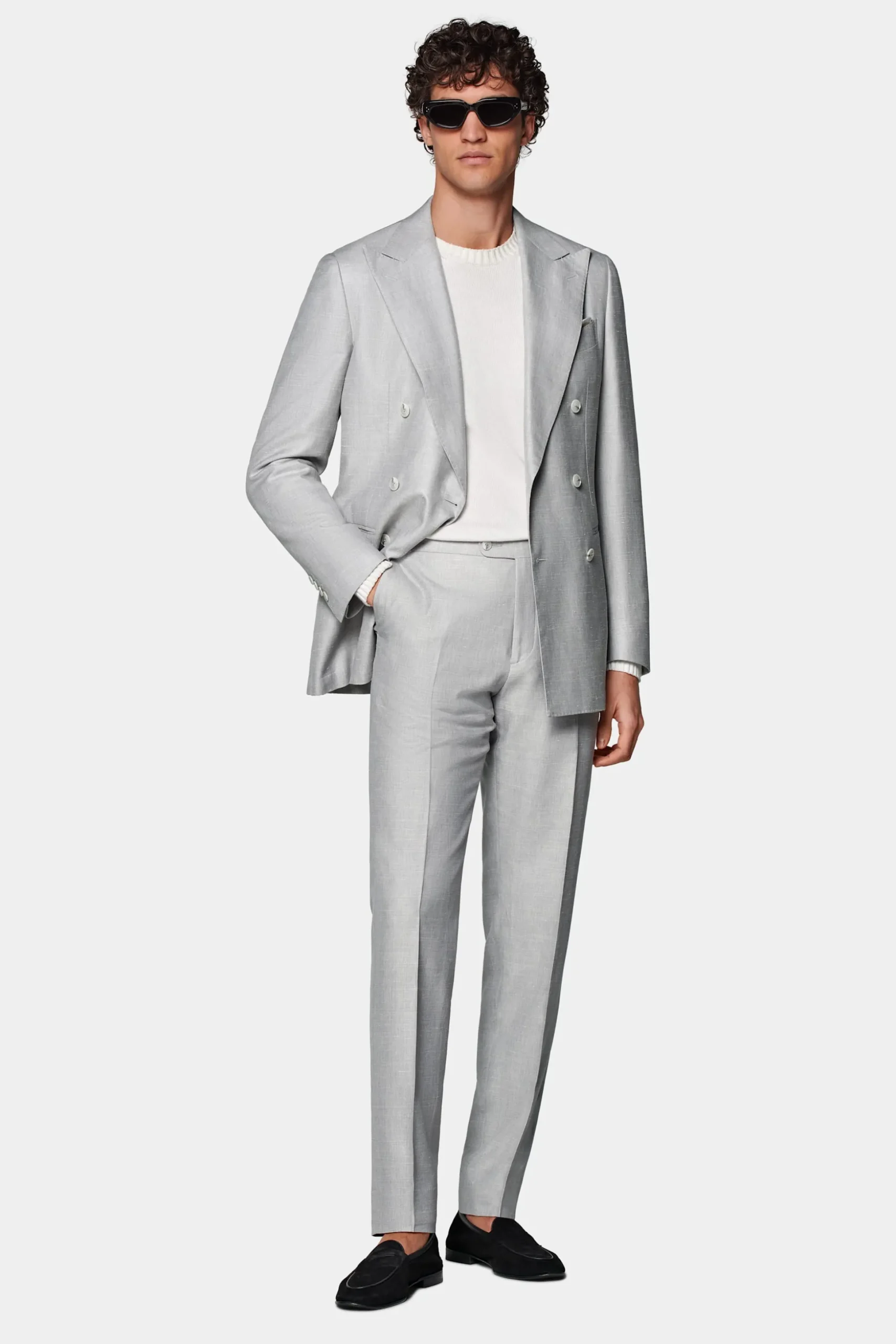 SUITSUPPLY Havana Anzug Hellgrau-Männlich Casual Anzüge