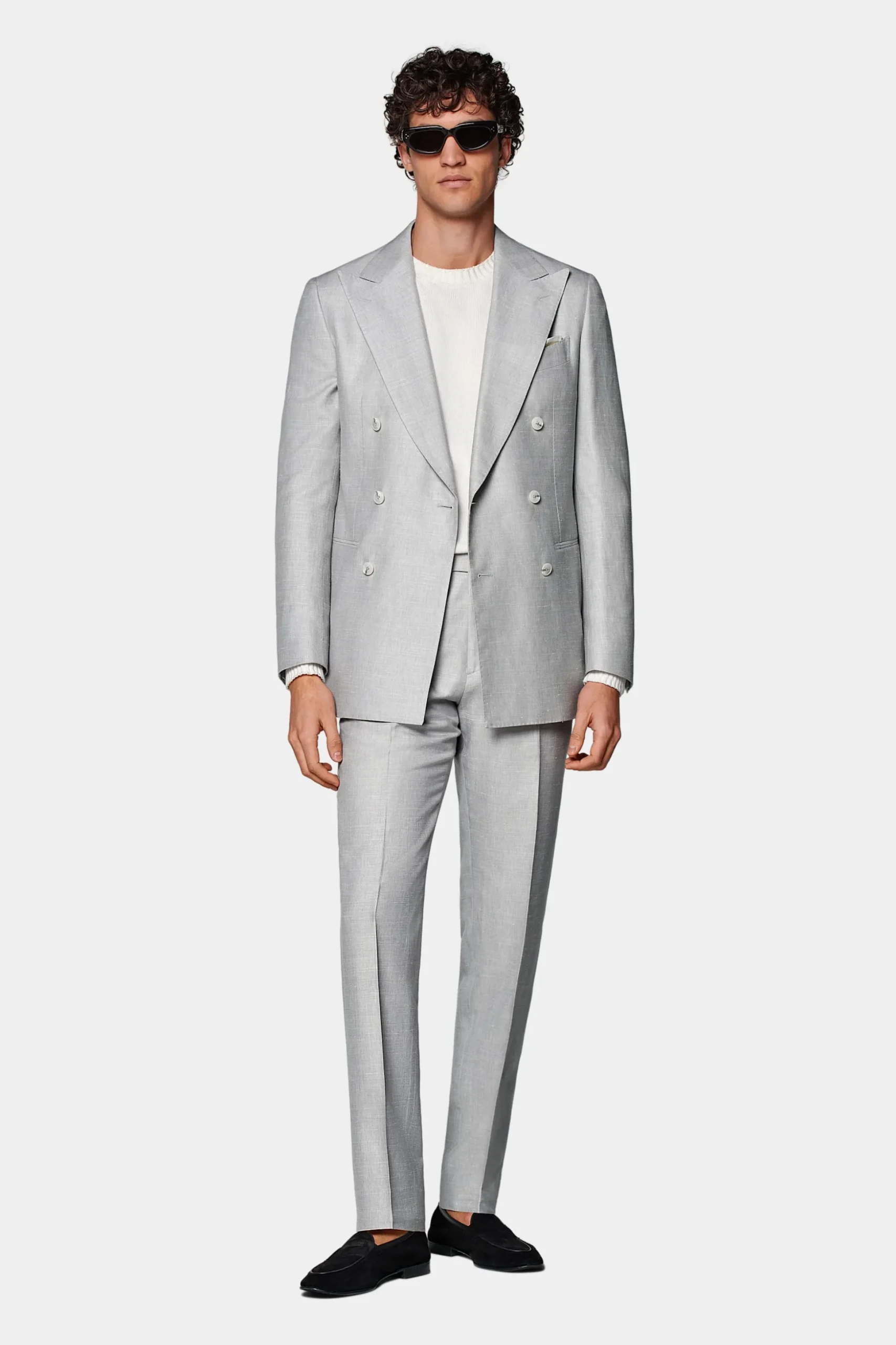 SUITSUPPLY Havana Anzug Hellgrau-Männlich Casual Anzüge