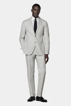 SUITSUPPLY Havana Anzug Hellgrau-Männlich Business Anzüge