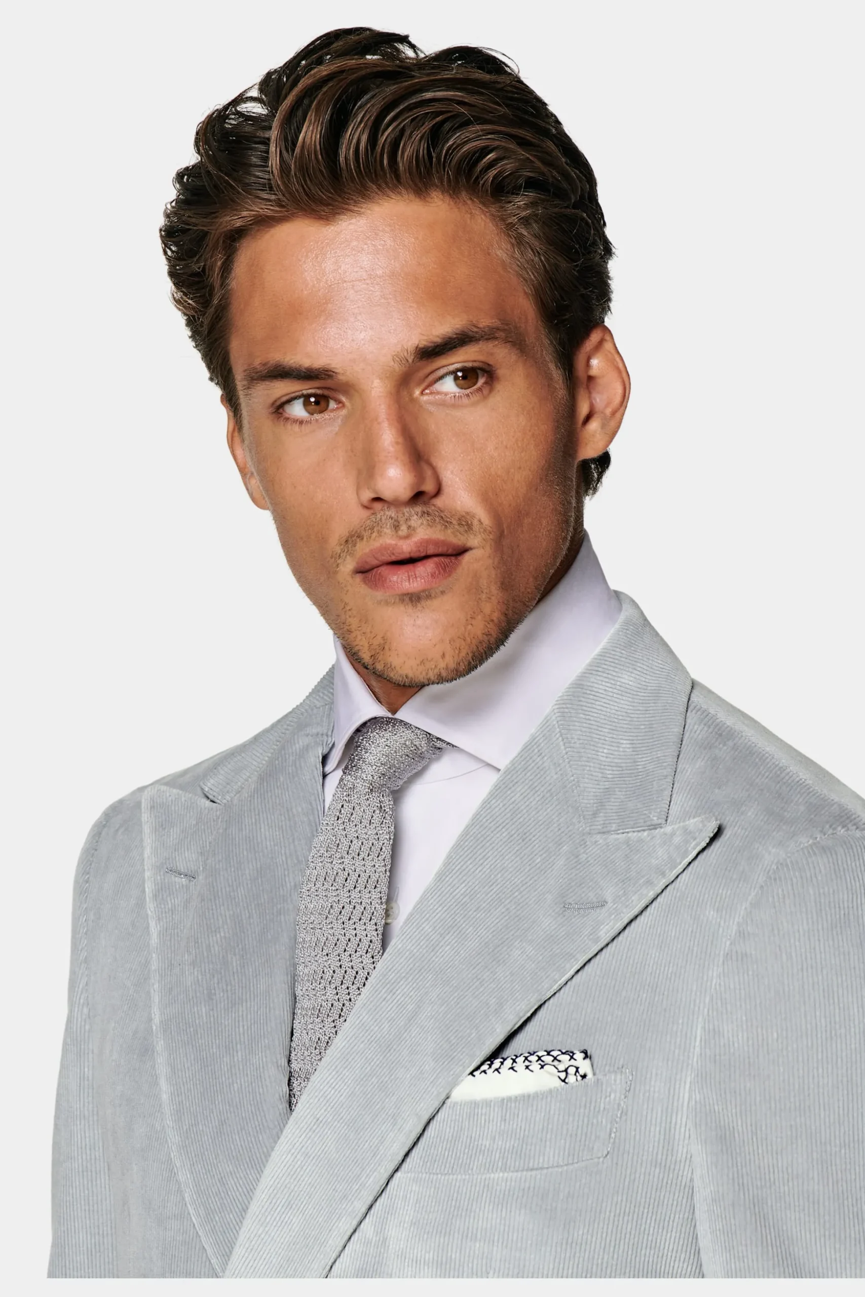 SUITSUPPLY Havana Anzug Hellgrau-Männlich Casual Anzüge