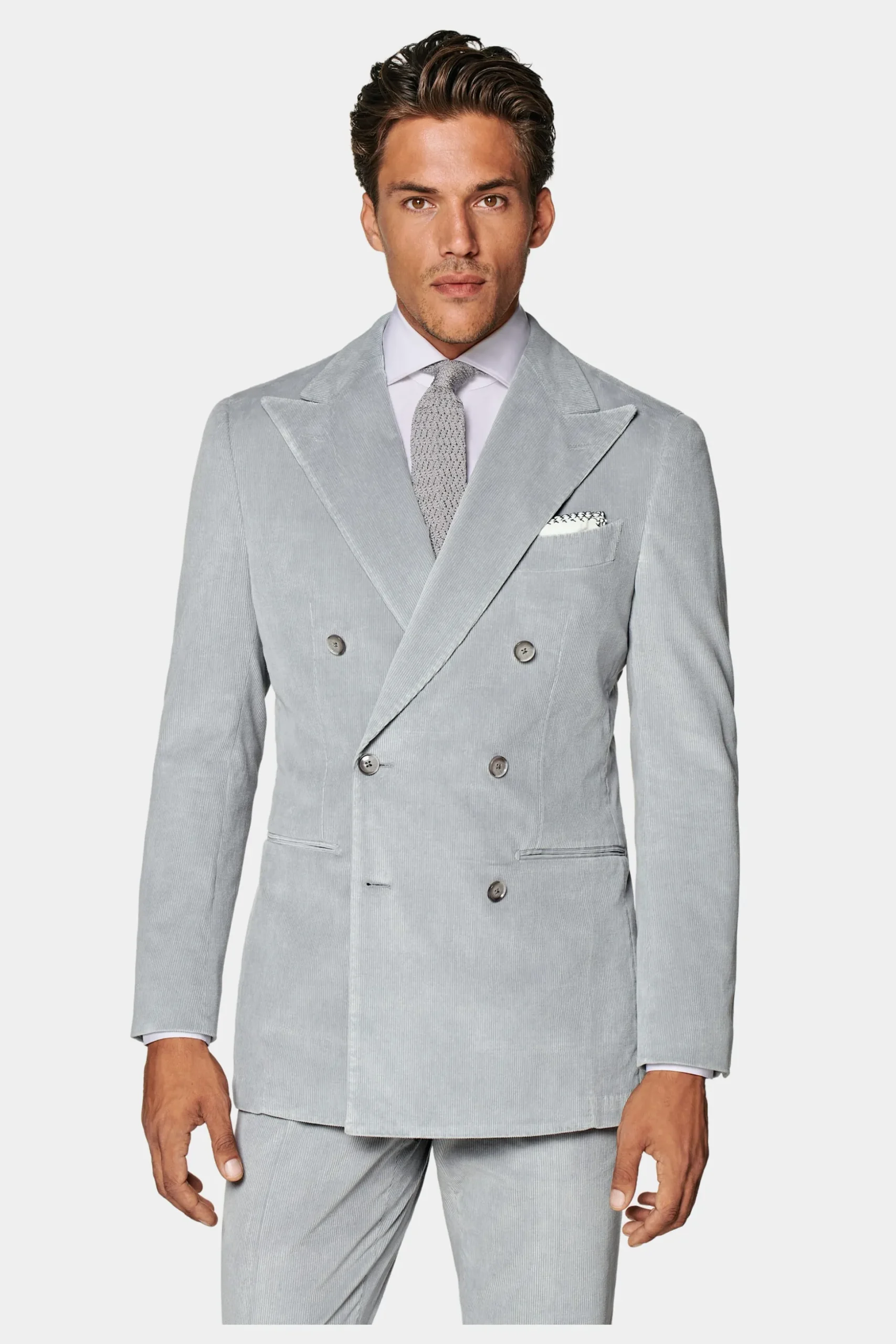 SUITSUPPLY Havana Anzug Hellgrau-Männlich Casual Anzüge