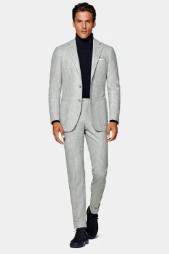 SUITSUPPLY Havana Anzug Hellgrau-Männlich Casual Anzüge