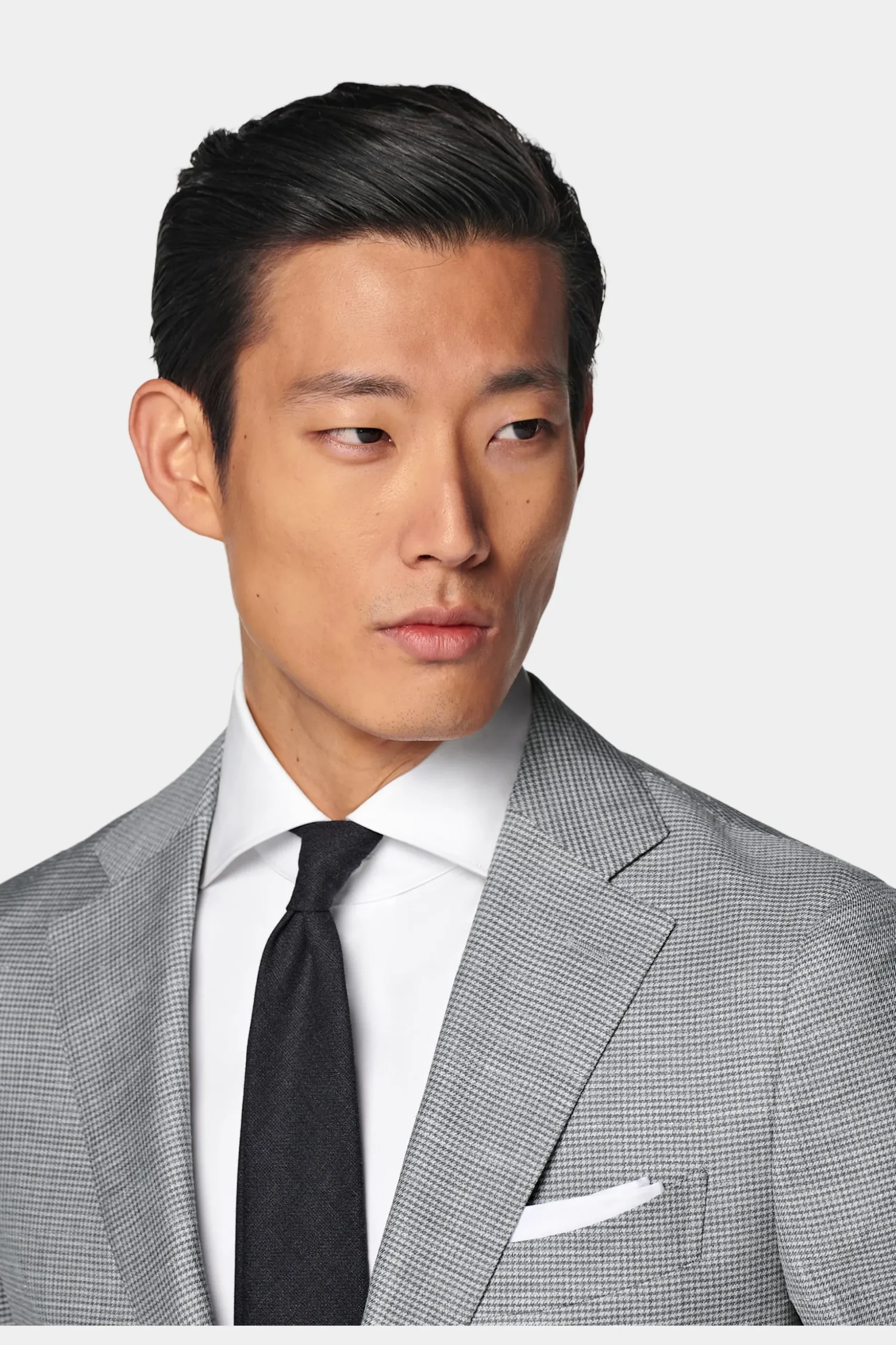 SUITSUPPLY Havana Anzug Hellgrau Mit Hahnentrittmuster-Männlich Casual Anzüge