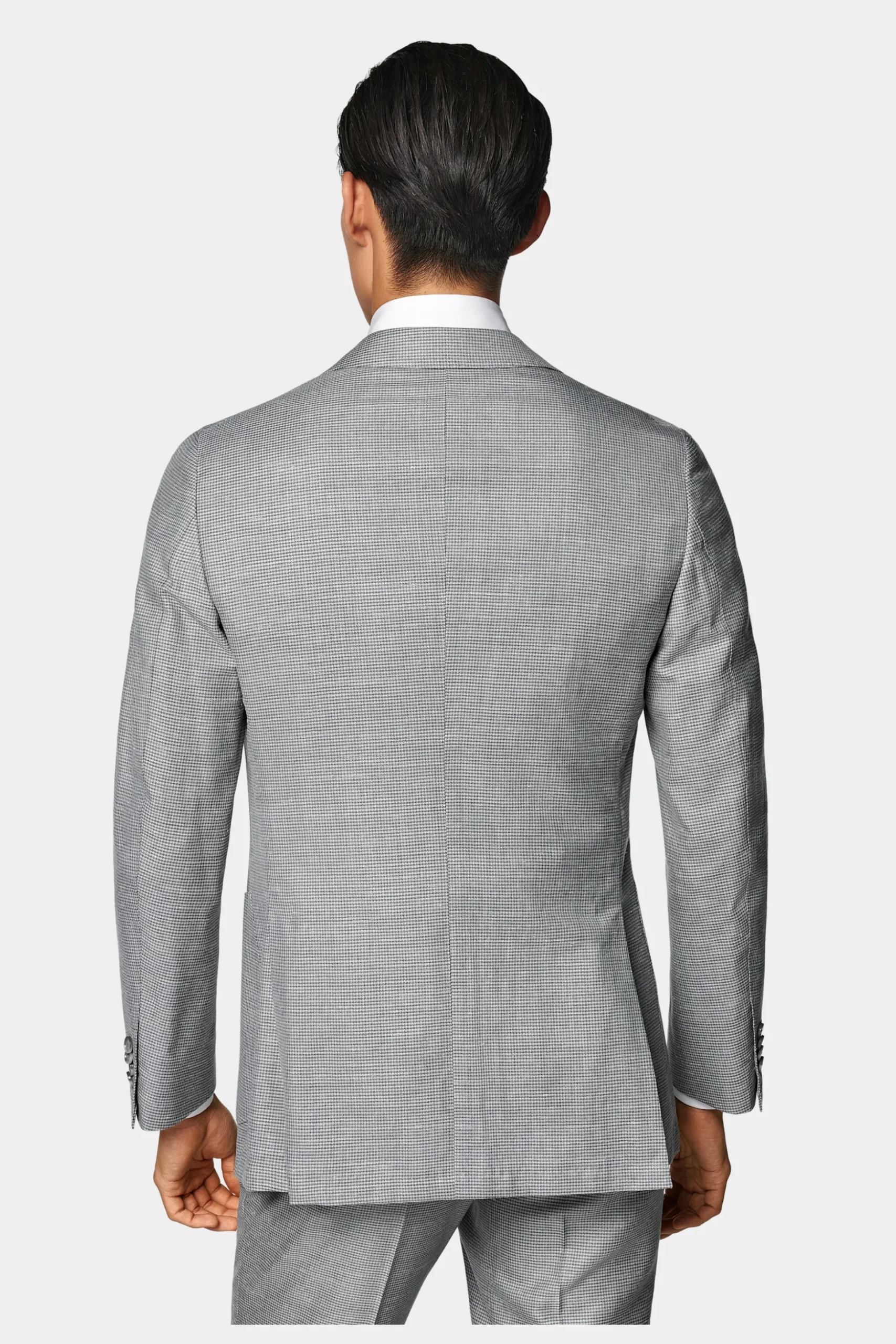 SUITSUPPLY Havana Anzug Hellgrau Mit Hahnentrittmuster-Männlich Casual Anzüge