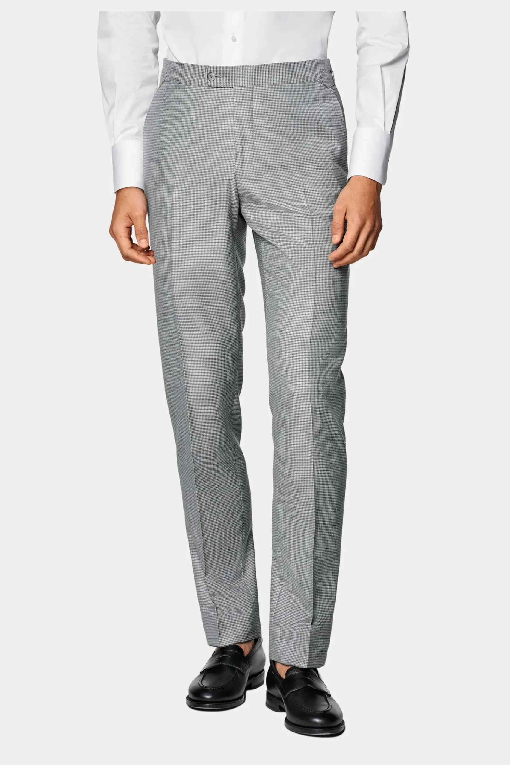 SUITSUPPLY Havana Anzug Hellgrau Mit Hahnentrittmuster-Männlich Casual Anzüge