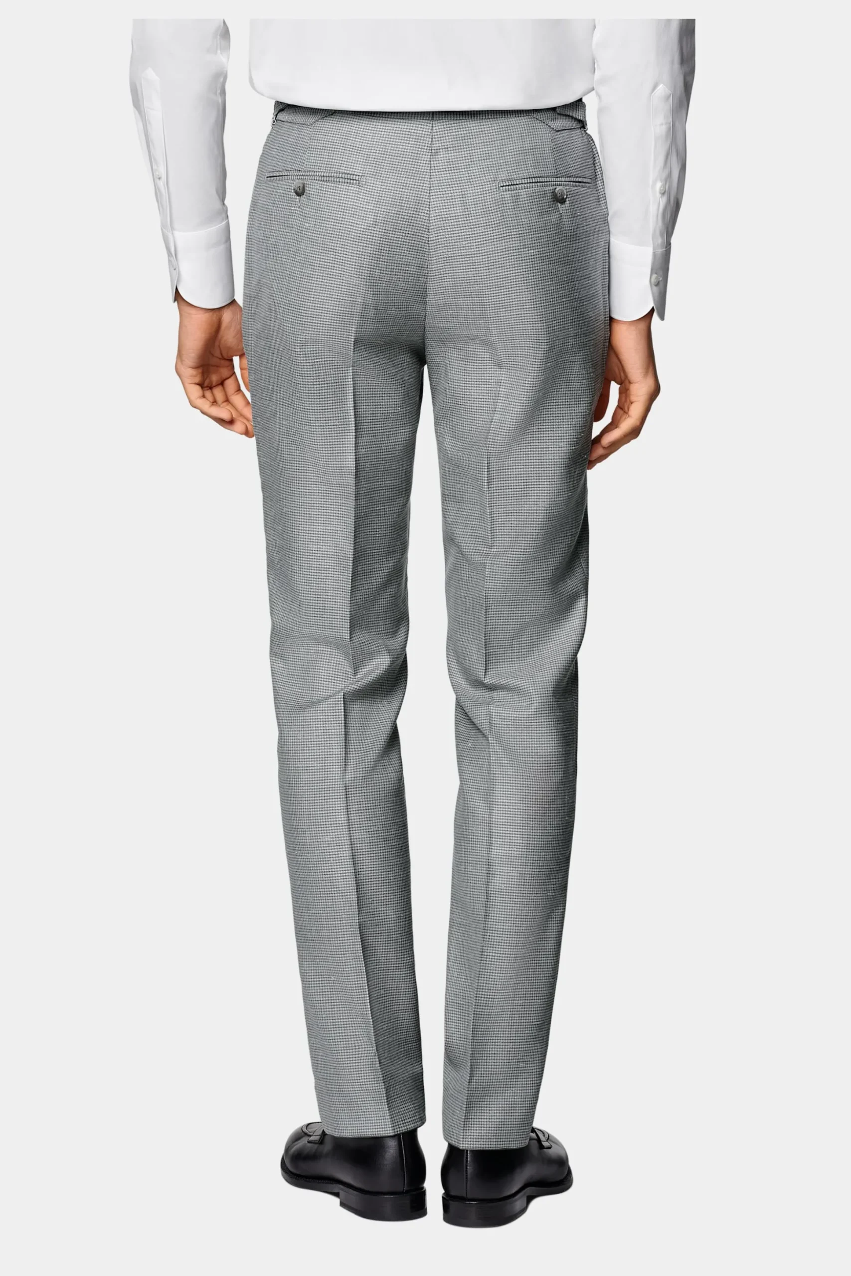 SUITSUPPLY Havana Anzug Hellgrau Mit Hahnentrittmuster-Männlich Casual Anzüge
