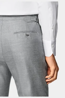 SUITSUPPLY Havana Anzug Hellgrau Mit Hahnentrittmuster-Männlich Casual Anzüge
