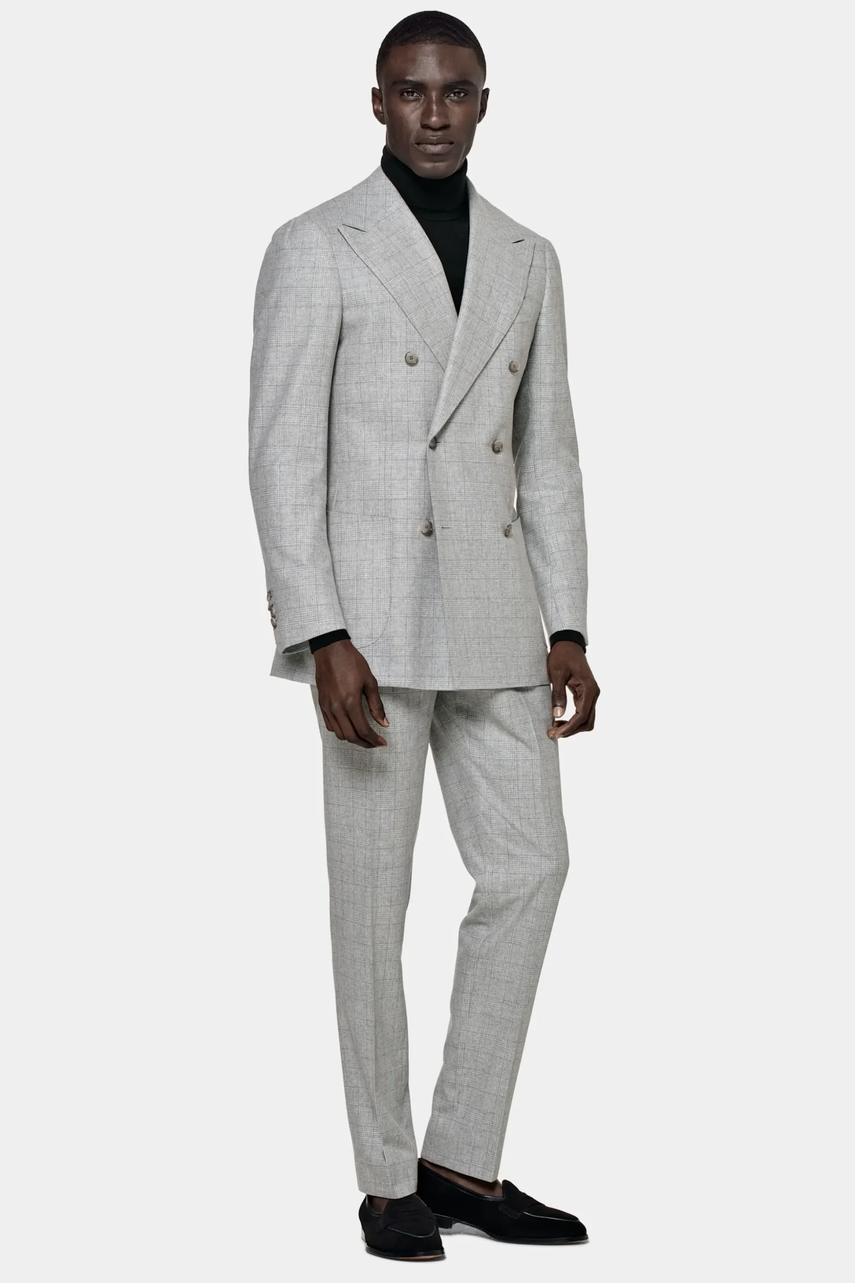 SUITSUPPLY Havana Anzug Hellgrau Mit Karo-Männlich Casual Anzüge