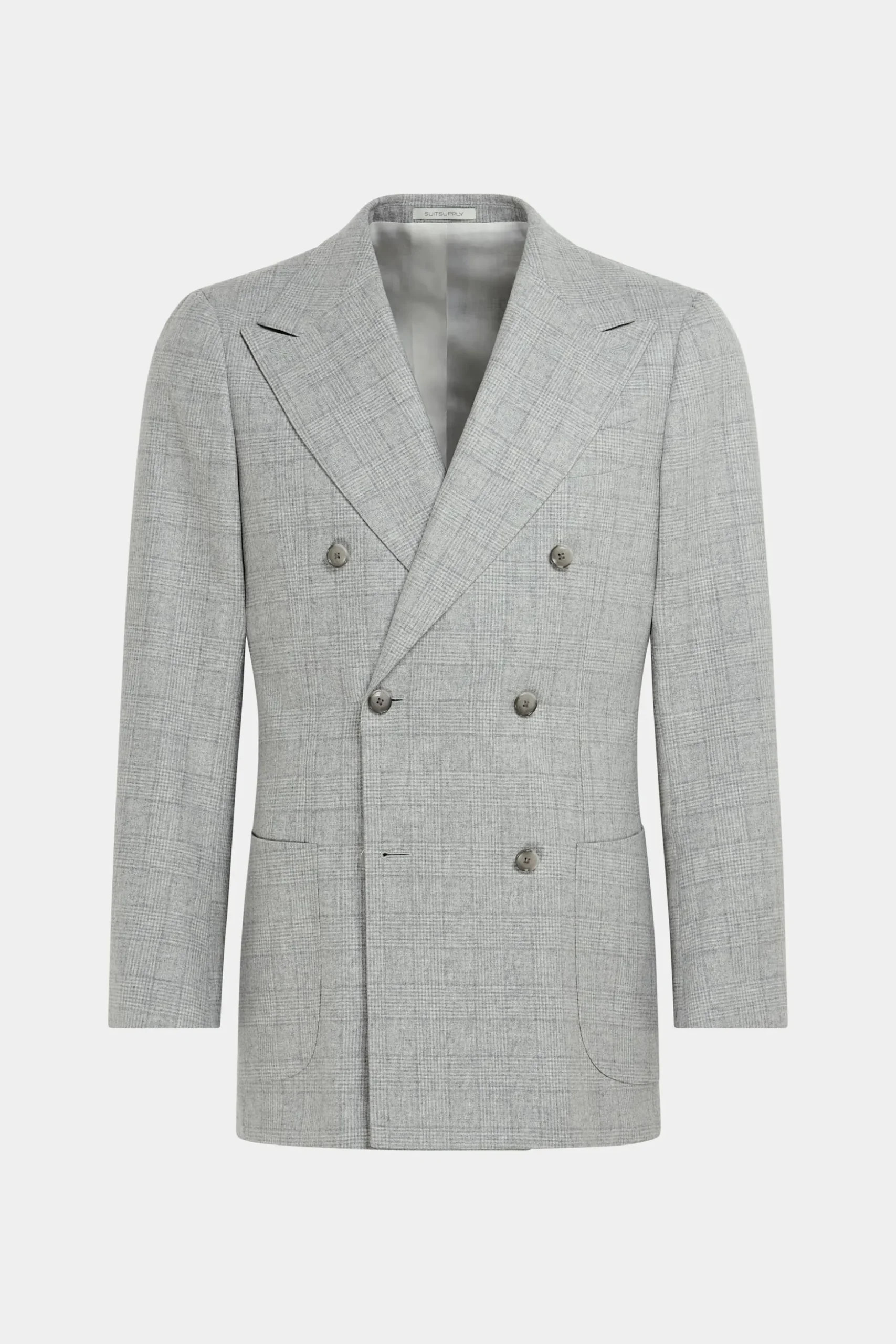 SUITSUPPLY Havana Anzug Hellgrau Mit Karo-Männlich Casual Anzüge