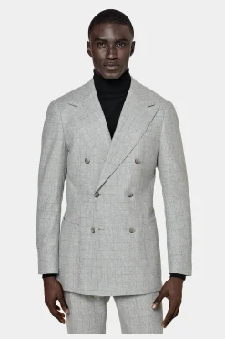 SUITSUPPLY Havana Anzug Hellgrau Mit Karo-Männlich Casual Anzüge