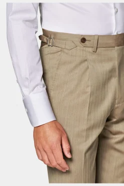 SUITSUPPLY Havana Anzug Mittelbraun Fischgrätmuster-Männlich Business Anzüge