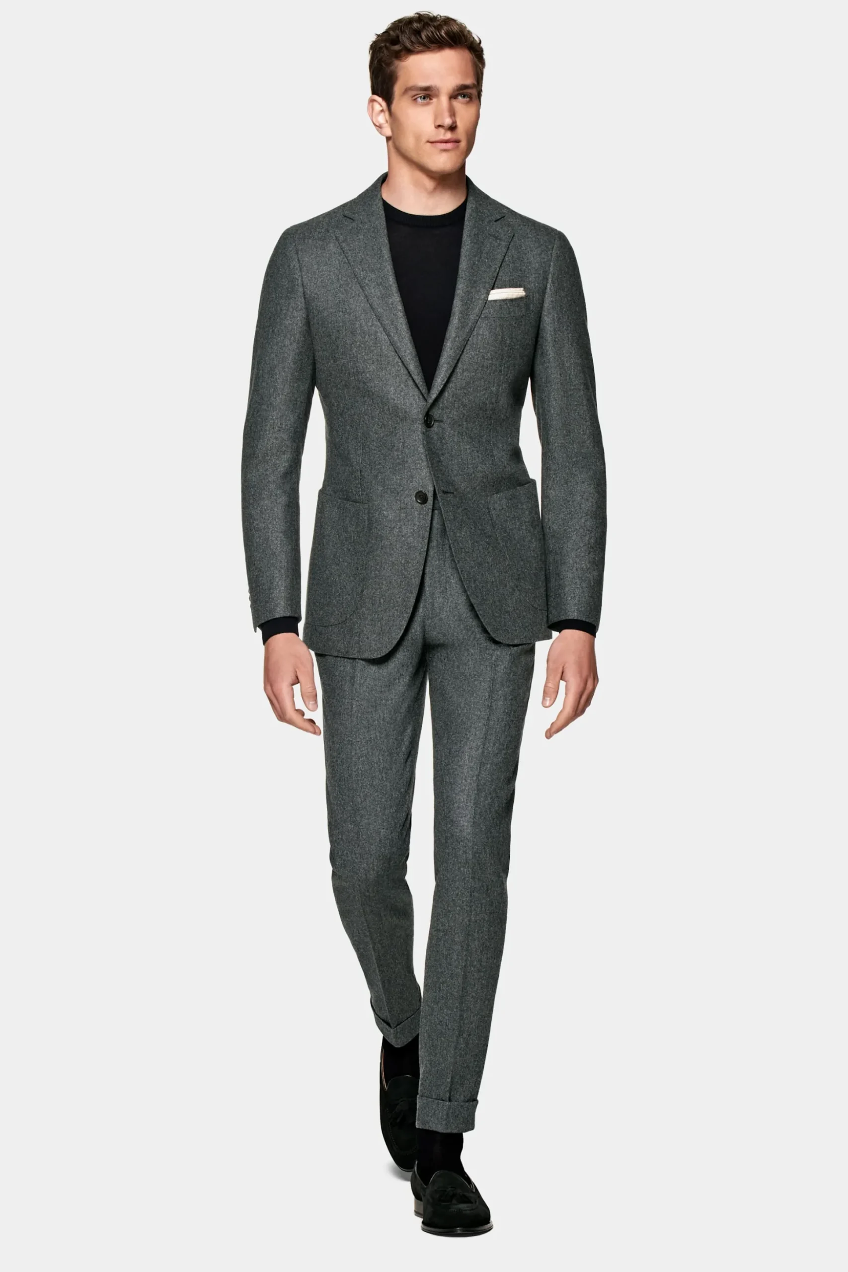 SUITSUPPLY Havana Anzug Mittelgrau-Männlich Casual Anzüge
