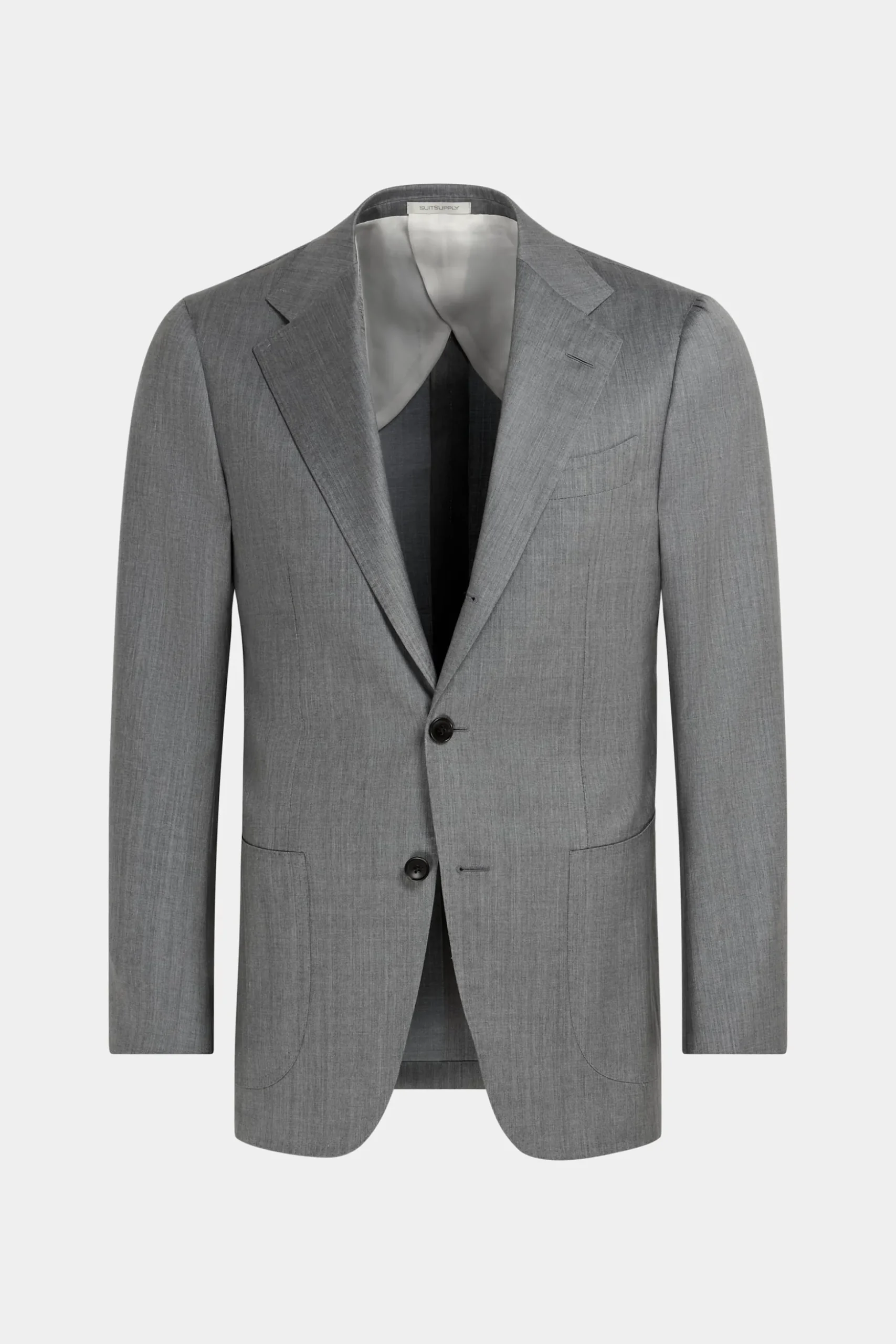 SUITSUPPLY Havana Anzug Mittelgrau Fischgrätmuster-Männlich Business Anzüge