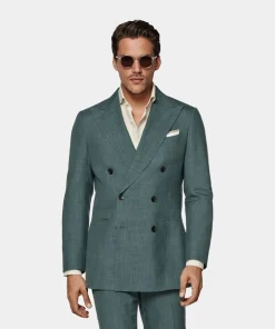SUITSUPPLY Havana Anzug Mittelgrün-Männlich Casual Anzüge