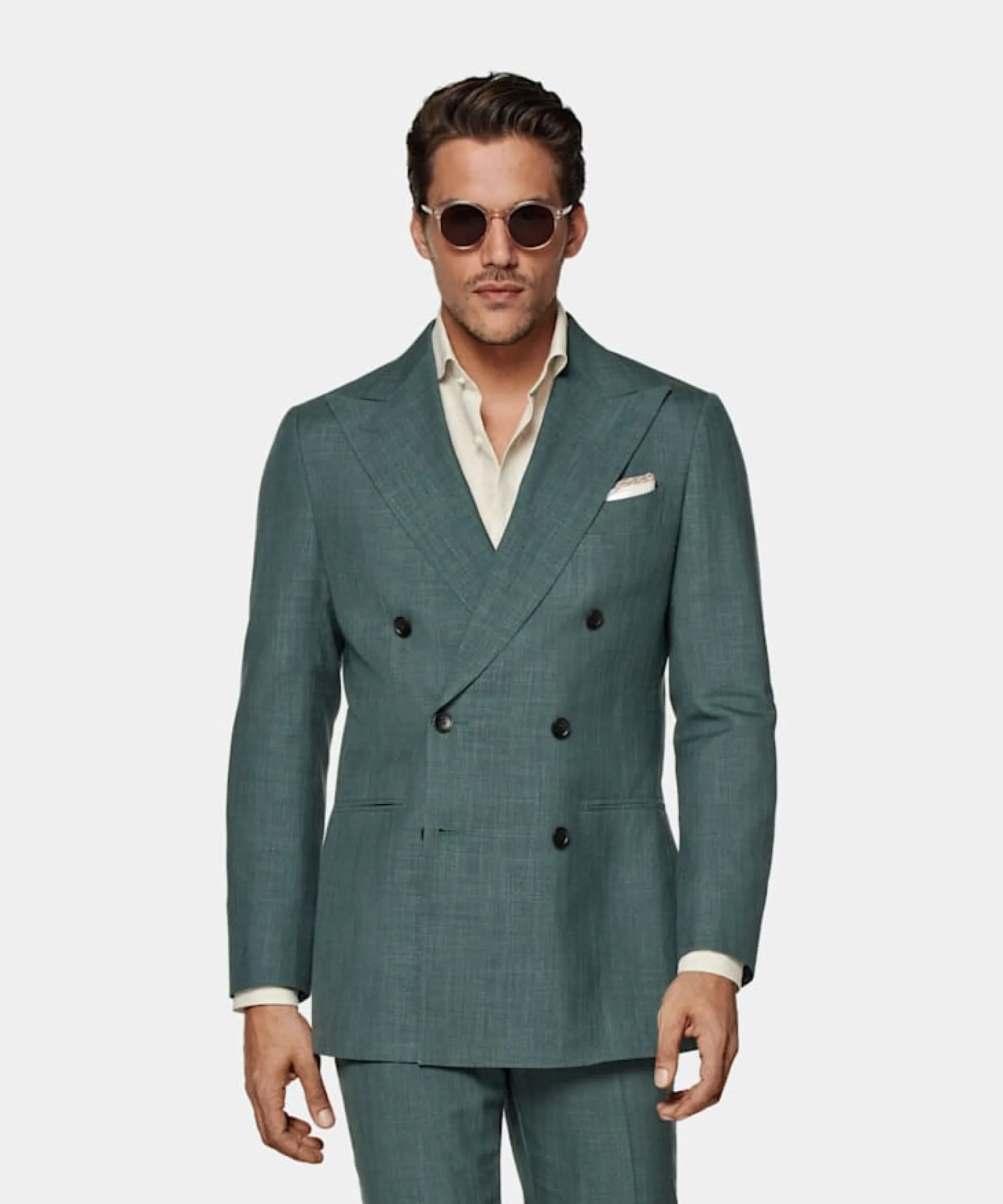 SUITSUPPLY Havana Anzug Mittelgrün-Männlich Casual Anzüge