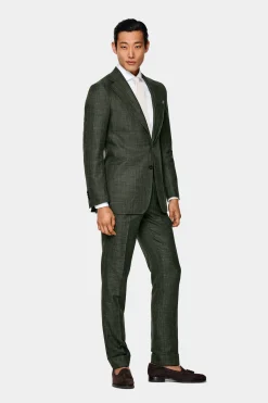 SUITSUPPLY Havana Anzug Mittelgrün-Männlich Casual Anzüge