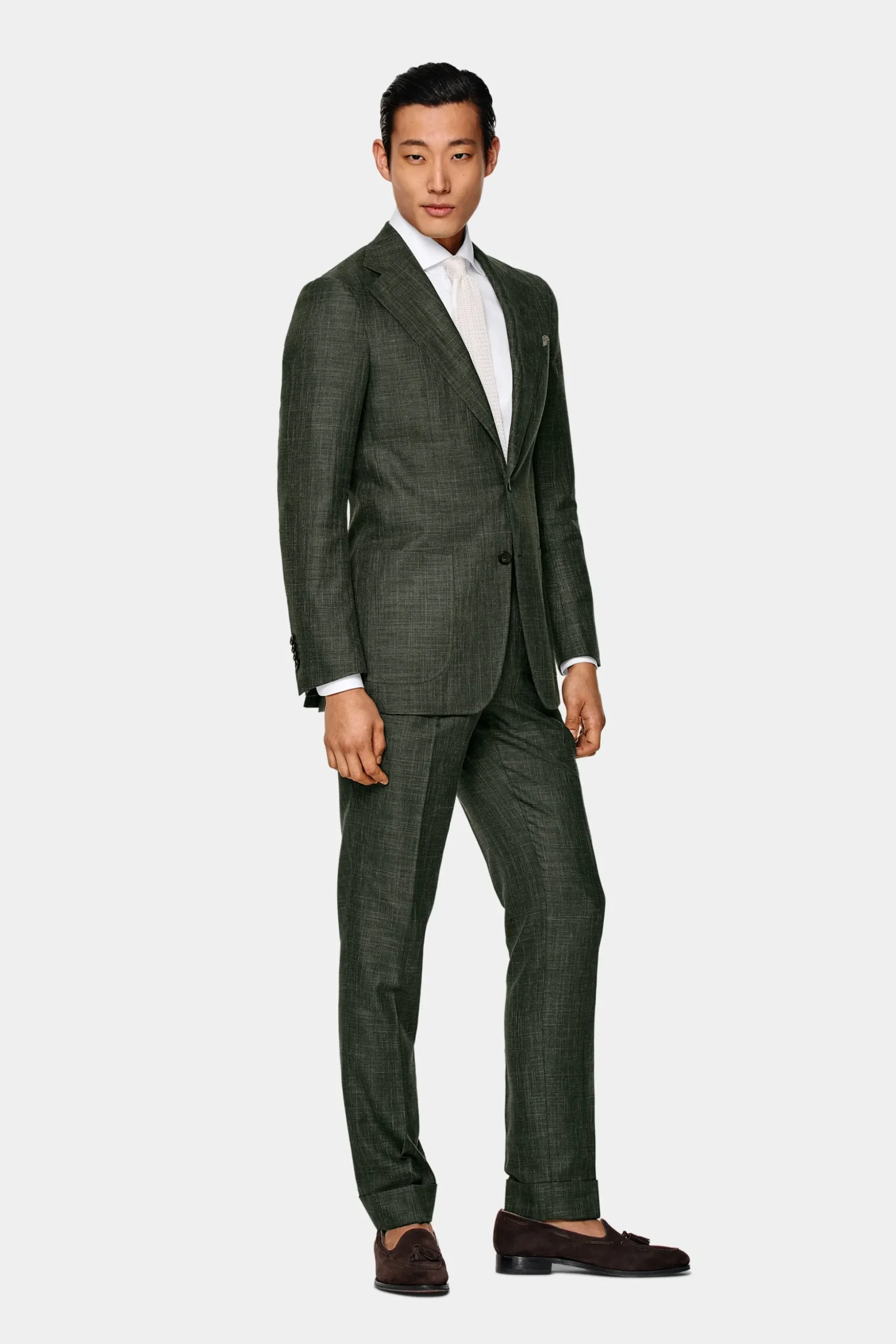 SUITSUPPLY Havana Anzug Mittelgrün-Männlich Casual Anzüge