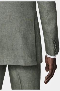 SUITSUPPLY Havana Anzug Mittelgrün-Männlich Leinenanzüge