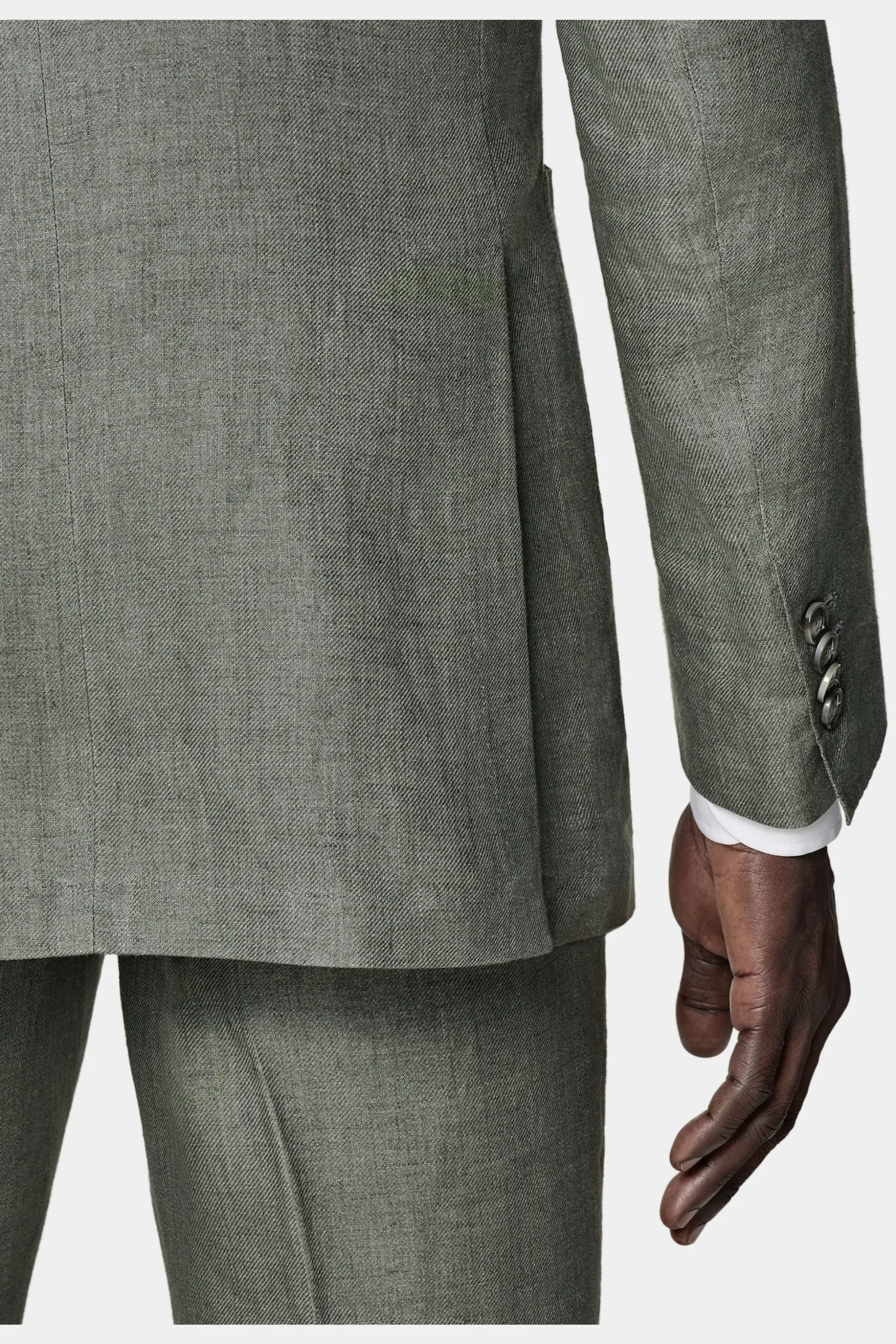 SUITSUPPLY Havana Anzug Mittelgrün-Männlich Leinenanzüge