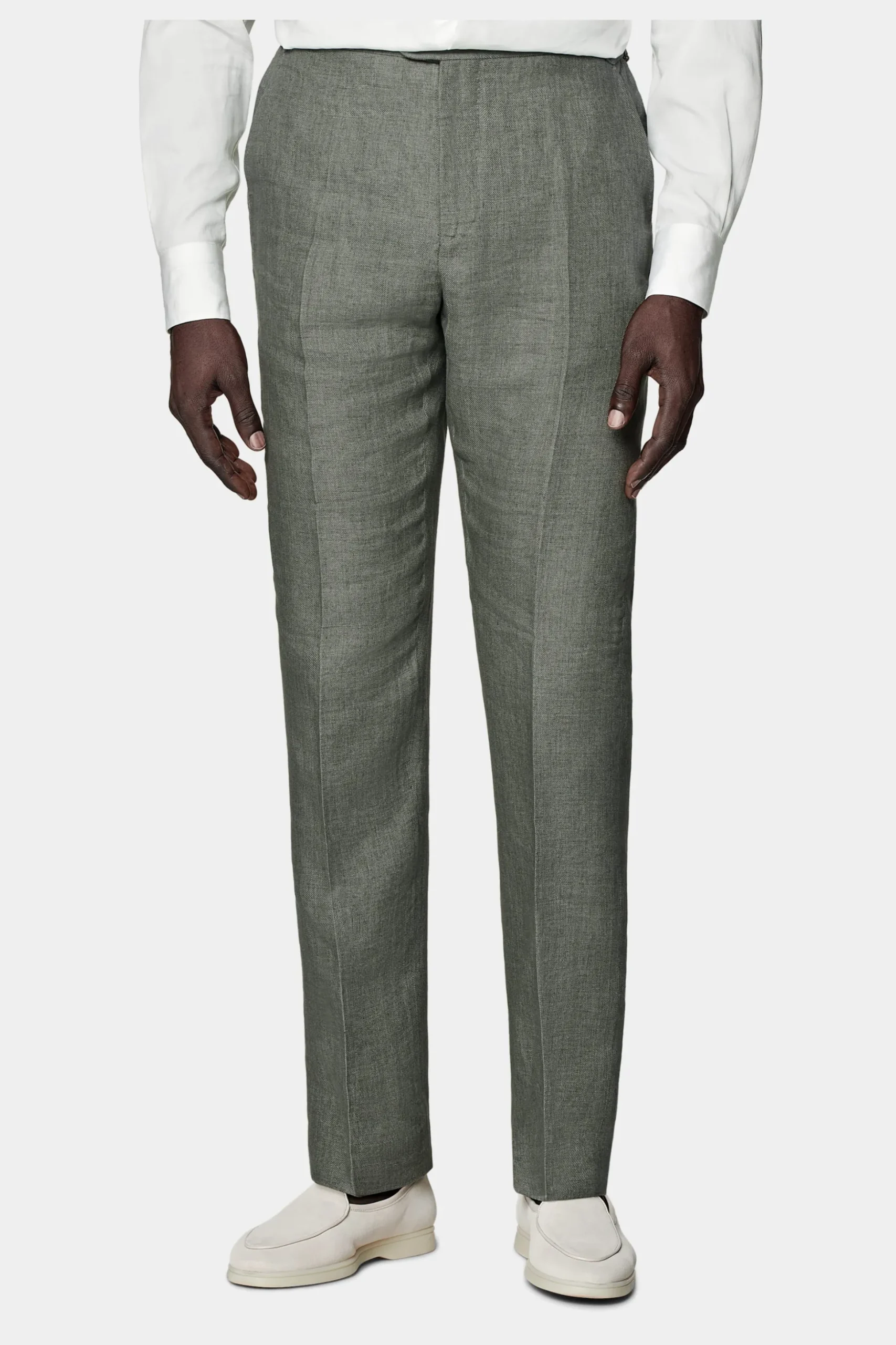 SUITSUPPLY Havana Anzug Mittelgrün-Männlich Leinenanzüge